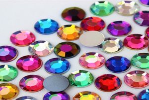 200pcs 8 mm Round Round Back Back acrylique Gemmes Crystal Stones Perles non couchées pour les vêtements de bijoux de bricolage ZZ7594183732