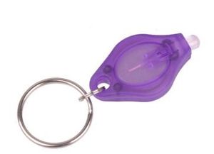 200 pièces porte-clés lampes de poche 395-410nm violet UV LED détecteur d'argent lumière protable lumière porte-clés voiture clé accessoires en gros