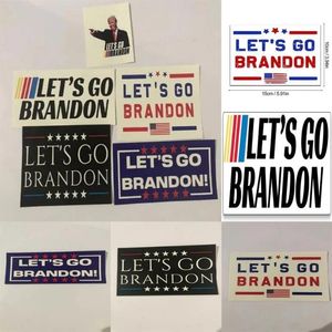 200PCS/DHL Let's Go Brandon Sticker Car Truck Bumper Vinyl Decal FJB Slogan Fck Anti Joe Biden Props Stickers Windows Water Cups Trump 2024 Paper Stickers