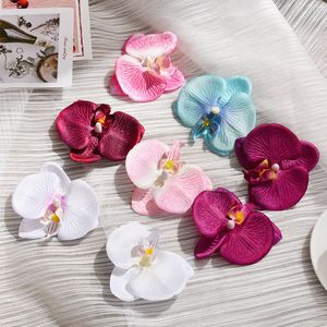 200 pcs/lot 3D petit papillon orchidée têtes fausse fleur maison draperie mur mariage décoration fête de noël bricolage artificiel Phalaenopsis 2239