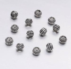 200pcs/lot 8mm Antique silver Loose Spacer Bead For Jewelry Making Vintage Bracelet Beads Findings Handmade