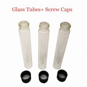 Impresión personalizada Personalizar botellas de embalaje Tubos de vidrio con tapas Tapones de rosca Etiqueta OEM vacía