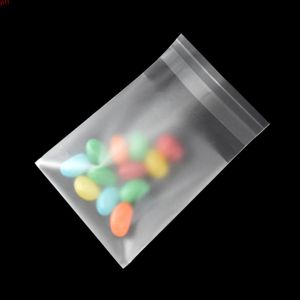200pcs / lot Sacs en plastique transparent mat pour bonbons Snack Emballage Biscuits Haricots Noix Auto-adhésif Joint Stockage Sacs d'emballage de haute qualité