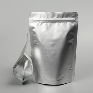 50 piezas de papel de aluminio de pie grueso con cierre de cremallera, bolsa resellable para alimentos, a prueba de humedad, granos de café, nueces de té, sal, carne, sellado térmico, regalos, bolsas de almacenamiento con cremallera