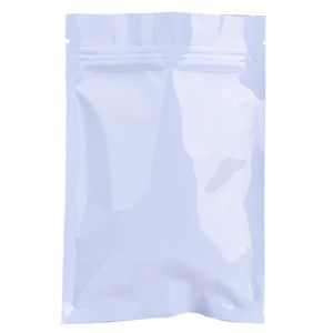 200 unids/lote bolsas de embalaje de papel de aluminio Mylar blanco 6*8cm cierre de cremallera sellado bolsa de almacenamiento de alimentos válvula de alimentación de plástico vacía bolsas de sellado térmico