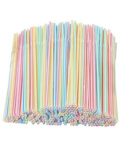 200 piezas de plástico para beber pajitas 8 pulgadas de largo a rayas multicolores de rayas desechables multicolor straw44452594