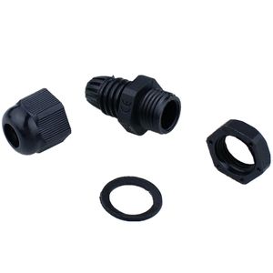 Freeshipping 200Pcs Waterproof Pg7 Gland PG Connector Plastic Adjustable M12 Thread Cable Gland with Locknut for 3.5-6Mm Wire Black Grey