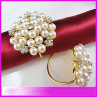 wholesale pearls rhinestone napkin rings hotel wedding flower shape pearl gold ring napkin holder western style wedding rings - Western Wedding Rings wholesale pearls rhinestone napkin rings hotel wedding flower shape pearl gold ring napkin holder western style wedding rings - Western Wedding Rings