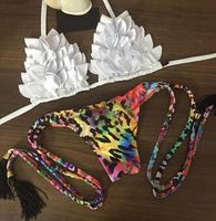 falbala pink black woman beachwear swimsuit wimwear women bi...