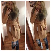 New Arrivals Women Coats Winter BIG Fur Collar With Sashes S...