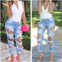 Womens Ladies Skinny Faded Ripped Casual Slim Fit Cool Denim...