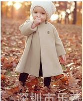 Retail Girls Outerwear Coats Children Fashion double- breaste...