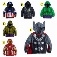 The Avengers Costume for Kids Boys Iron Man Thor Hulk Jacket Children Hoodies Sweatshirt Boys Girls