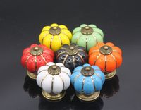 5pcs lot furniture drawer handles decorative pumpkin ceramic door cabinet knobs pull cupboard handle with screw mix color - Decorative Door Knobs 5pcs lot furniture drawer handles decorative pumpkin ceramic door cabinet knobs pull cupboard handle with screw mix color - Decorative Door Knobs