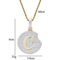 Fashion- cookie diamonds pendant necklaces for men women luxury crystal cooky pendants 18k gold palted copper zircons gold silver necklace