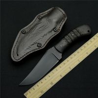 Classic equipment outdoor high hardness small straight knife maple handle defensive D2 blade handle tactical knife fixed blade KYDEX jacket