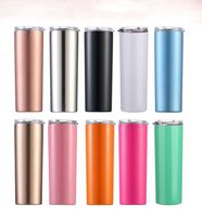 600ml 20oz stainless steel skinny tumbler with lid straw skinny cups wine tumblers mugs double wall vacuum insulated cup water bottle