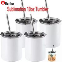 NEW! Sublimation Blank White 10OZ Tumblers Stainless Steel C...