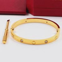 316L stainless steel Love Bracelet silver rose gold screwdriver bangle for women and men couple jewelry with box gift G5