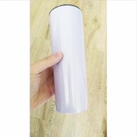 20oz 30oz Sublimation Straight Skinny Tumbler 20oz 30oz Stainless steel blank white skinny cup with lid straw Cylinder water bottle