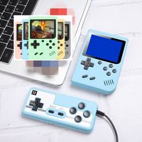 Macaron Double Games Players Video Game Console Built-500-in 8 Bit Classic Reteo SFC FC NES Support AV Cable for Kids Family Best Gift