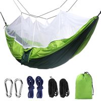 260*140cm Mosquito Net Hammock Outdoor Parachute Cloth Hammock Field Camping Tent Camping Swing Hanging Bed With Rope Hook RRB13683