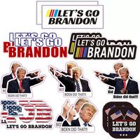Let' s Go Brandon Flags Sticker For Car Trump Prank Bide...