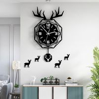 Wall Clocks Clock Modern Design Pendulum 3d Landscape Light Luxury Colorful Art Living Room Bedroom Home Decor