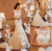New Romantic lace fishtail wedding dress bride dresses women...