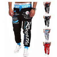 new fashion drawstring elastic waist letter printing loose m...