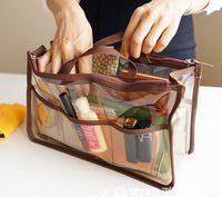 Women' s Clear Dual Zipper Toiletry Cosmetics Bag in bag...
