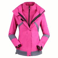 Cheap Wholesale-new 2015 Winter Skiing Jackets For Women Outdoor Snowboarding And Ski Suit Waterproof Warm 2-in-1 Hiking Hoodie Windproof