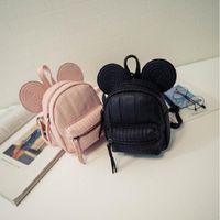 Backpack PU Leather Women Backpacks Cartoon Mouse Ears Fashion Mini Casual Bags School Students Teenagers Travel Small Cute Child Bag