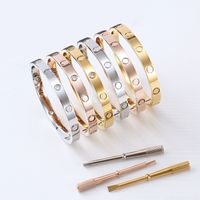 Bangle female luxury stainless steel screwdriver couple love bracelet mens fashion jewelry Valentine Day gift for girlfriend accessoriesYMRN