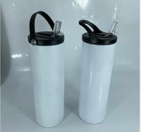 20oz Sublimation Skinny Tumblers with new lid Straight blank white skinny tumbler 20 oz Stainless steel vacuum insulated skinny cup 3 lids