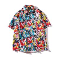 New Custom Men High Quality Shirt Logo Summer Polyester Print Short Sleeve Hawaiian Beach