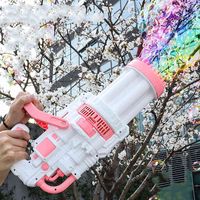 2022 New Kids Gatling Bubble Gun Toy 88-Hole Charging Electric Automatic Bubble Machine Summer Outdoor Soap Water Children Toys Y220725