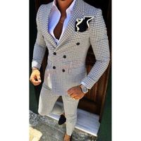 Men' s Suits & Blazers Fashion Lattice Suit Slim Fit Pro...