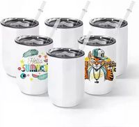 Sublimation Blanks Wine Tumblers Straight Cup Stainless Steel Double Wall Vacuum Insulated Mugs 12oz