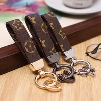 PU Leather Keychain Designer Key Chain Buckle lovers Car Handmade Keychains Men Women Bag Pendant Accessories Factory 14 colors