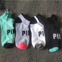 Stock New Sytle Pink Black Socks Adult Cotton Short Ankle So...