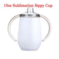 Sublimation Sippy Mug Cup With Flat Lids Handle Lids Stainless Steel Tumblers Double Insulated Mugs Kids Cups FREE By Sea YT199504