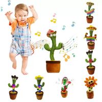 55%off Dancing Talking Singing cactus Stuffed Plush Toy Electronic with song potted Early Education toys For kids Funny-toy USB ch288S