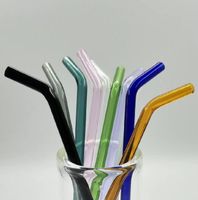 wholesale 7 8 colorful straight and bend glass drinking stra...