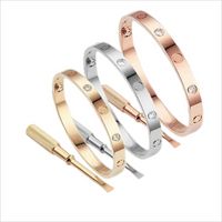 Love Mens bracelets designer bangle Women Titanium Steel Screw Screwdriver Gold Silver Rose Bracelets Valentine Day gift for girlfriend jewelry bangles bracelet