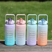 2L Large- Capacity 2000ML time scale space Gradient Bottles W...