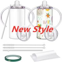 UPS 12oz Sublimation Blank Insulated Sippy Cups Stainless Steel Mugs with Handles Double Wall Vacuum Tumbler for Kids and Children