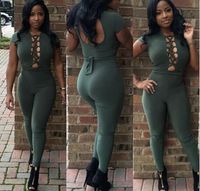 Hot fashion design bodycon jumpsuit summer sleeveless sexy b...