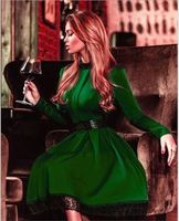 new winter Green Dress High- end fashion brands with paragrap...