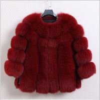 Fur faux fur coat mink hair rex rabbit hair cape jacket blac...